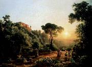 Karoly Marko the Elder Landscape near Tivoli with Vintager Scens china oil painting reproduction